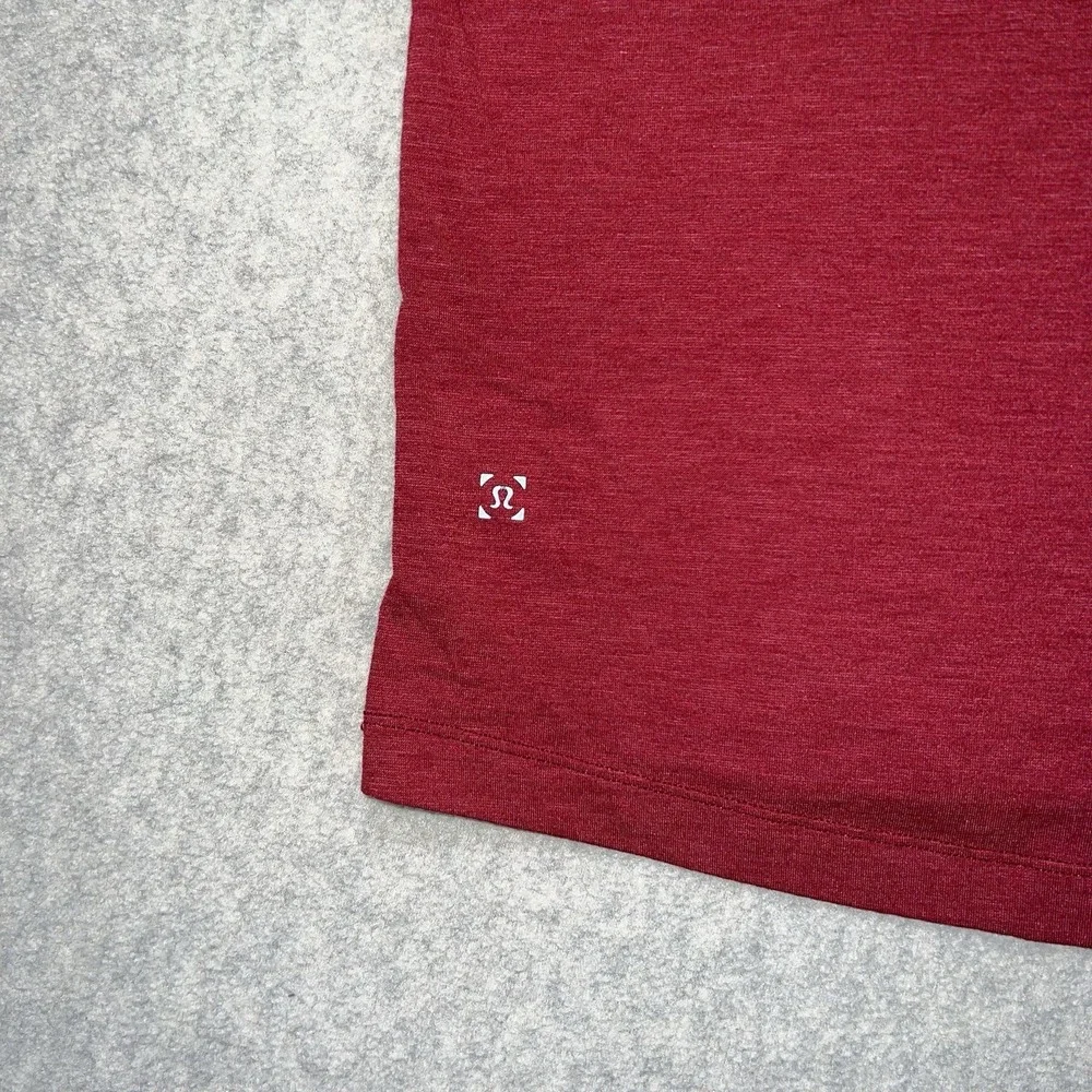 Lululemon Men's Red Heather‎ Performance Polo Shirt Short Sleeve Size XL